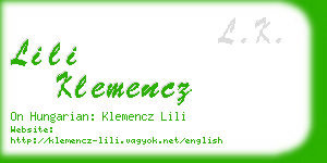 lili klemencz business card
